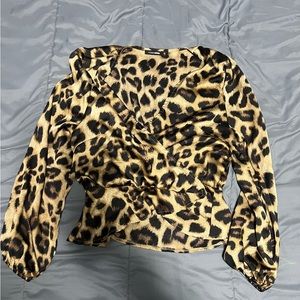 Leopard silk top